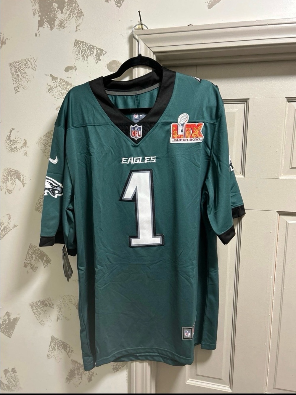 Nike Philadelphia Eagles Hurts #1 Big Game Green Football Jersey